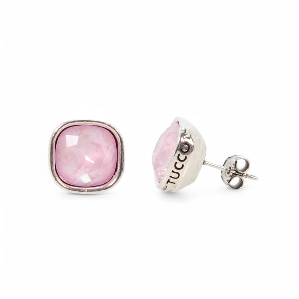 PENDIENTES OLIVIA PLATA - SOFT ROSE