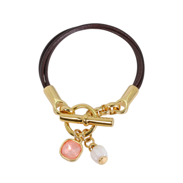 PULSERA RITA ORO - FLAMINGO