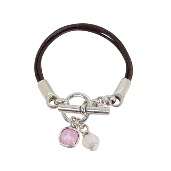 PULSERA RITA PLATA - SOFT ROSE