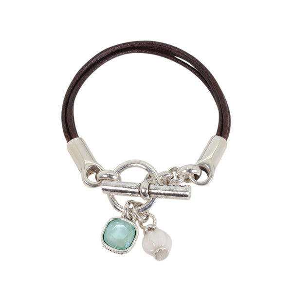 PULSERA RITA PLATA - SOFT MINT