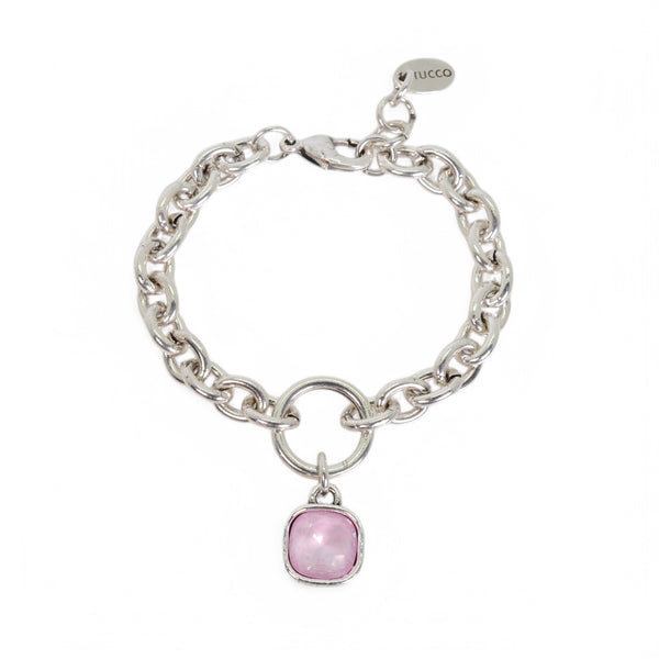 PULSERA MARISOL PLATA - SOFT ROSE
