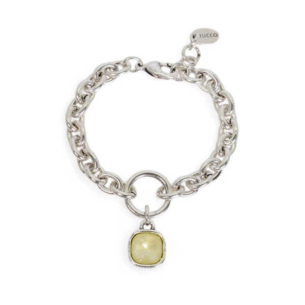 PULSERA MARISOL PLATA - SOFT YELLOW