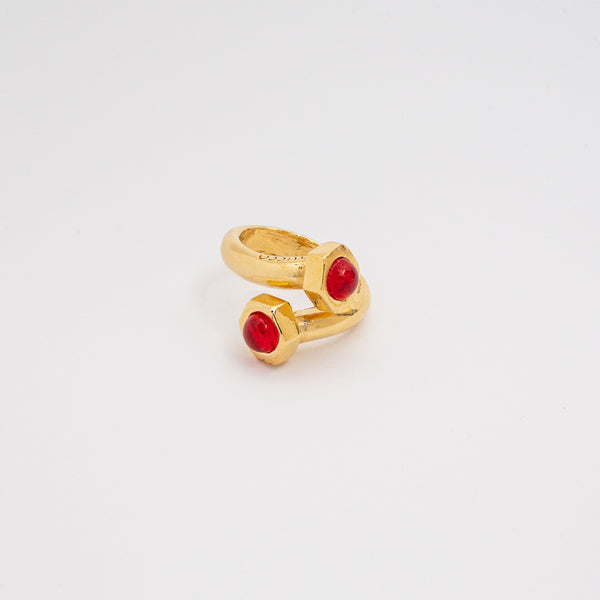 ANILLO TUERQUIN ORO - ROJO