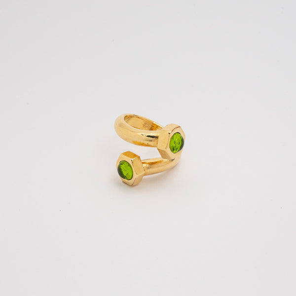 ANILLO TUERQUIN ORO - VERDE