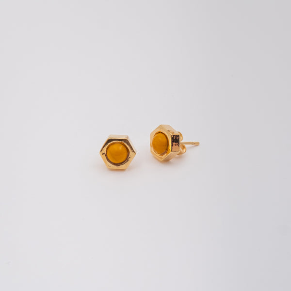 PENDIENTES TUERQUIN CRISTAL ORO MOSTAZA