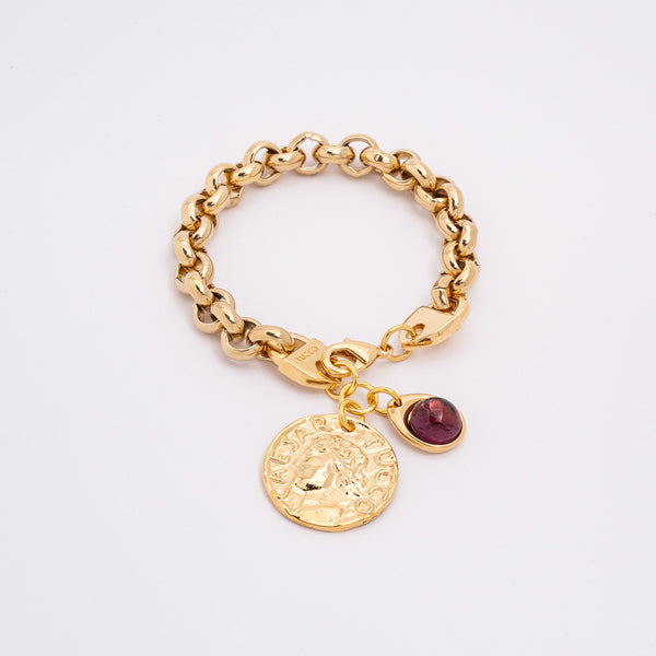 PULSERA SAN LORENZO ORO MORADO