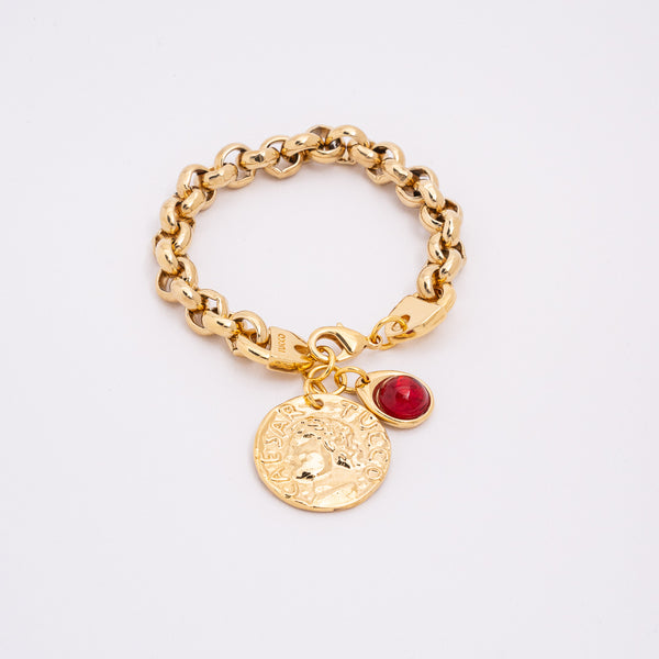 PULSERA SAN LORENZO ORO ROJO